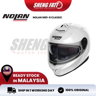 NOLAN N80-8 Metal White Helmet Full Face Helmet Motor Full Face Superbike SIRIM Intercom SHENGFATT