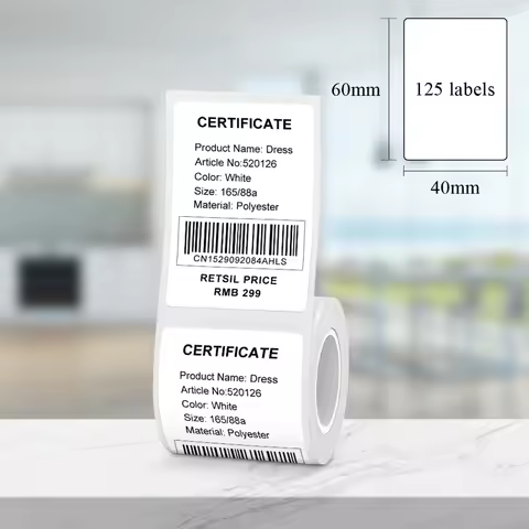 Niimbot Thermal Paper Roll 40*60mm Adhesive Sticker Niimbot B21 Label Paper Waterproof Label for Nii