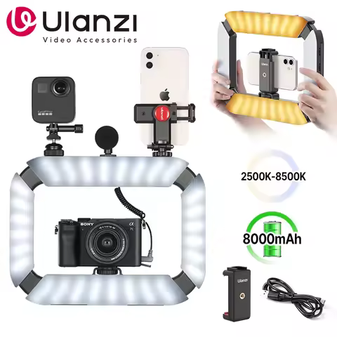 Ulanzi U200 U-200 Smartphone Video Rig LED Video Light 2 in 1 Ring Light Cold Shoe for Microphone Ti