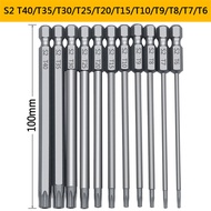 11/12pcs ชุด Torx Bit แม่เหล็ก 50/75/100มม. ชุดสกรูไขควงดัดแม่เหล็กดัดแม่เหล็ก T6 T7 T8 T9 T10 T15 T