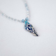 吸收:中藥系列-木瓜 Absorb- Pawpaw 純銀琺瑯項鍊 海藍寶