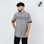 KEMEJA HALEEM Adult Men's Koko Shirt Batik Misty Songket KSO-02 Oxford 100% Cotton Premium Short Sle