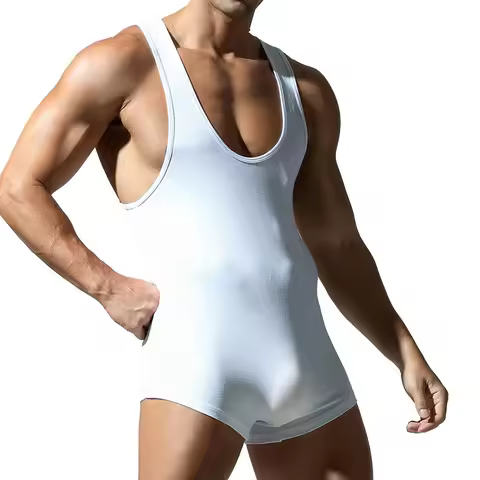 Simple, solid color, men's onesie, multifunctional onesie