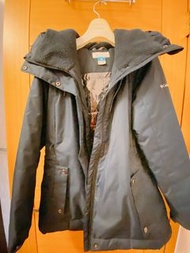 Columbia Omni-Heat深藍色哥倫比亞保暖材質寒流雪地騎車防寒防水滑雪抽繩顯瘦拉鏈大衣外套極暖銀色發熱鋁點