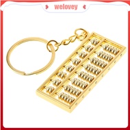 Creative and Interesting Chinese Abacus Calculator Tool Keychain Key Ring Gold-plated Abacus Pendant Fashion Gift Souvenir(WLXJ)