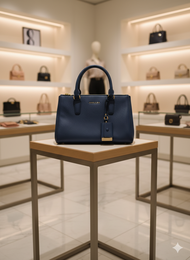 กระเป๋าหนังแท้ แบรนด์ Anne Klein สีน้ำเงิน มือสองนำเข้าเกาหลี