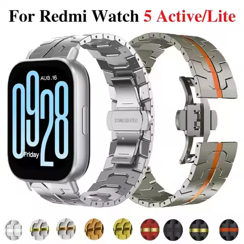 Stainless Steel Strap For Redmi Watch 5 Active Lite Metal Replacement Bracelet For Xiaomi Redmi Watc