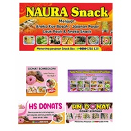BANNER FOR CAKE SHOPS, SPONGES, MARKET SNACKS, DONUTS, FROZEN FOOD