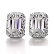 莫桑石 莫桑鑽 50分祖母綠耳環 台北門市 客製化訂製白金