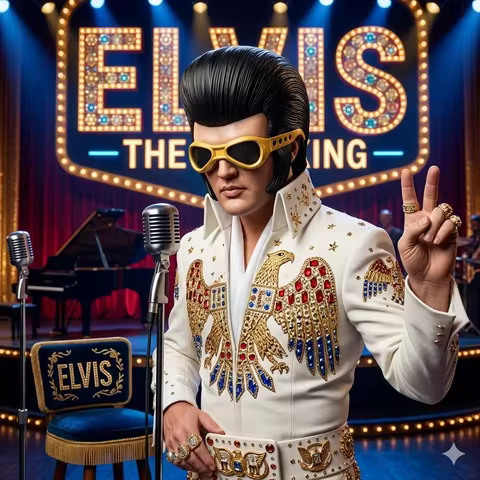 Elvis Presley Half Face Latex Mask Retro Style Realistic Costume Prop for Stage Performances And Hal