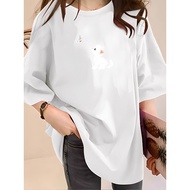 2Y899 1XL-5XL Tshirt Women Clothes T shirt Plus Size Crop Top Loose comfortable Fashion tee Clothing