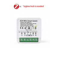 Zigbee 16A 1CH/2CH Smart Switch Breaker Mini Smart Home Relay Automation Module works with Tuya Hub