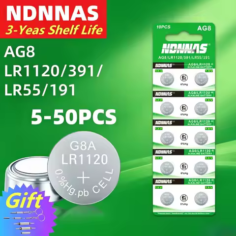 5-50pcs AG8 LR1120 Button Cell Battery 0% Mercury Alkaline Watch Batteries for Toys Remotes Cameras