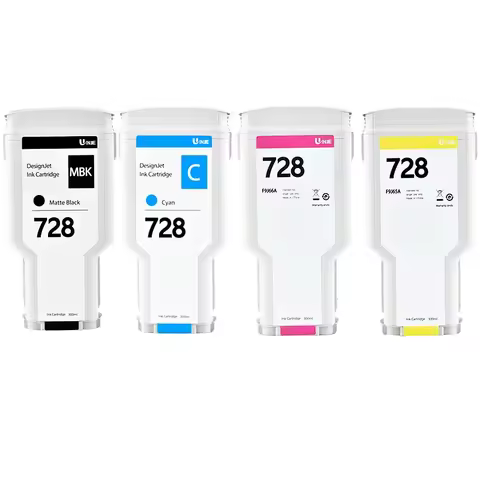 For HP DesignJet T730 T830 4Color Set For HP 728 HP728 Compatible Ink Cartridge With Full Ink F9J68A