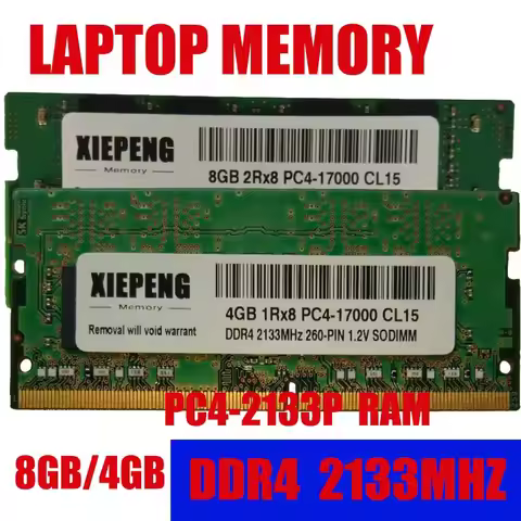 Laptop RAM 8GB 2Rx8 PC4-17000S 2133MHz DDR4 4gb 2133P Memory 8G pc4 17000 Notebook 260-PIN 1.2V SODI
