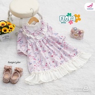 Flora Dress Gamis Lebaran Anak Set Jilbab Usia 1 - 5 tahun terbaru Zalira Kids / Dress anak set Jilbab / gamis lebaran anak perempuan