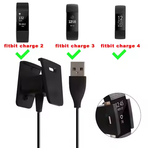 Charger For Fitbit Charge 2 Chip Protective USB Charging Cable Cord Replacement Cradle Dock For Fitb