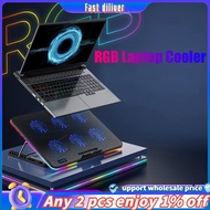In stoick- F5 RGB Laptop Cooler 12-17 Inch 6 Fans Dual USB Interface Laptop Stand Mute Cooling Fan (
