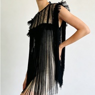 Ladies Lace Fringed Shawl, Gothic Style Holiday Style Detachable Fringed Shoulder Accessories Holida