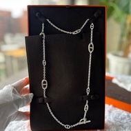 愛馬仕 Hermes  愛馬仕項鍊 豬鼻子項鍊 長120CM 925純銀項鍊