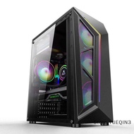 Store YUEQIN3 เคสคอมพิวเตอร์โปร่งใสพร้อมไฟ RGB สำหรับเมนบอร์ด atx M-ATX itx SSD HDD USB3.0 ATX Power