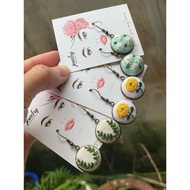 Unique handmade embroidered earring set