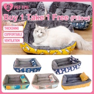 【Free Pillow】 Pet Bed Dog Cat Washable Cotton Cushion Sleeping Bed Dog Bed Wear-resistant Large