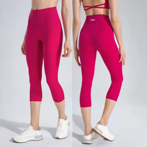 Women Naked Feel 7/8 High Waist Yoga Capri Leggings Tummy Control Butt Lifting Gym Pilates Workout F