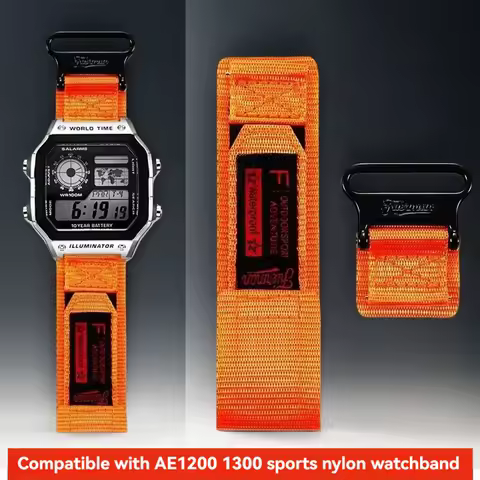 For Casio small square strap AE1200 AE-1300/ae1500 F-108/W-216H/W218H WS-1600H student nylon bracele