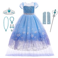 Frozen Elsa Costume Girl Birthday Party Princess Dress Kids Holiday Performance Costume Halloween El