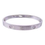 CARTIER 18K白金Love Bracelet 4 Diamonds鑽石手鐲Cartier#17