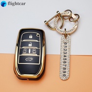 （FT）5 Buttons Car Smart Key Case Cover For Toyota Alphard VELLFIRE 2012 PREVIA 2018 Shell Fob Holder Keychain Protector Accessories