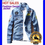 Ready stock Lelaki Fesyen Slim Denim Jaket Jeans Coat Jaket Seluar Jeans Seluar Jeans Lelaki Cahaya 