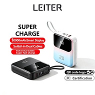 Leiter 3 CCC+QR code Powerbank Fast Charging 22.5W 10000 mAh Power Bank with Cable Portable Charger 