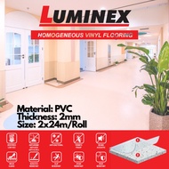 [5 Years Warranty] 2mm Luminex Vinyl Sheet Roll | Certified Homogeneous Vinyl Flooring - Durable &amp; Excellent Resistance