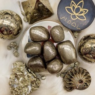 Pyrite Chalcedony (Bringer of Luck) Tumbled Peruvian Pyrite HQ Crystal Tumble Polished Stone Pyrite 
