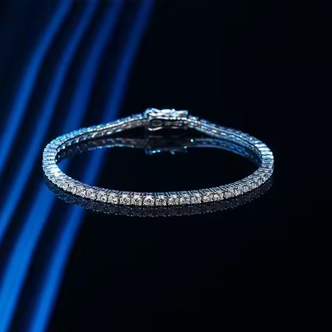 Tennis Bracelet Luxury Solid Platinum PT950 Women's 2.5mm Moissanite Diamond Bracelet Ins Niche Desi