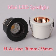 Mini Led Spot Downlights Recessed COB Dimmable Ceiling Light For Home Cabinet Showbox Hole Size 30mm