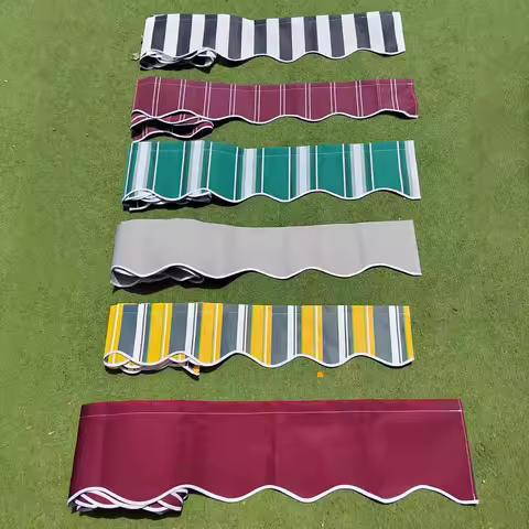 Retractable Patio Awning Replacement Fabric Windows Wavy Valance Durable Sunshade Canopy Cloth Water