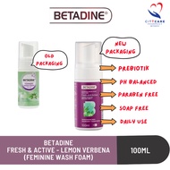 Betadine Feminine Wash (Daily Use) Fresh and Active (Lemon Verbena) Prebiotics 100ml