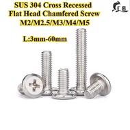 [CB-SZDB] SUS304, Cross Flat Head Chamfer Screw M2/M2.5/M3/M4/M5 Furniture Screw, Phillips Chamfer B