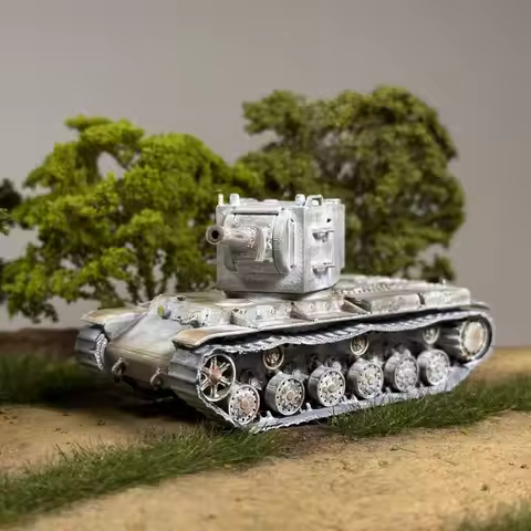 1/72 Soviet WWII KV2 Tank Model Finished Painted Product 3D Printed Military Armor Collectible Model