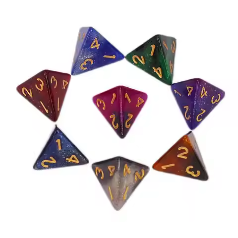 10/8PCS D4 Starry Sky 4 Sides Digital Dice Teaching Aids Colorful DIY Games Multi faceted Toys Table
