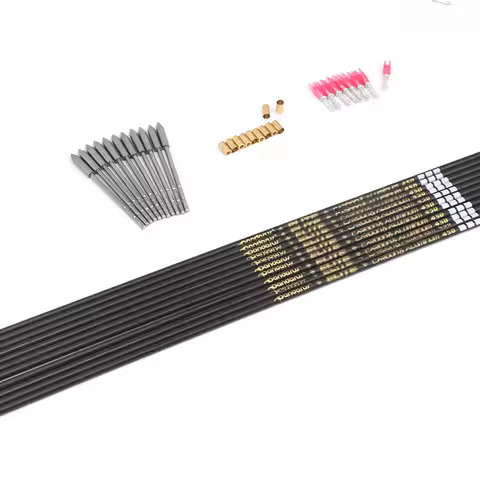 6/12pcs Pandarus ELITE ID3.2mm X10 Carbon Aluminum Arrow Shaft NOT Included Arrow Vanes Spine350-100