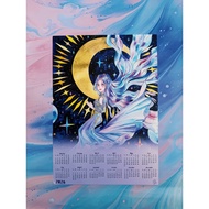 Moon Goddess A3 Watercolor 2026 Calander Poster