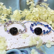 金曜石黑曜石可愛九尾狐藤葉編織手鍊