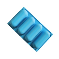 Silicone 4 Hot Dog Cake Mold Sausage Mold Soap Oval Bread Toast Mold