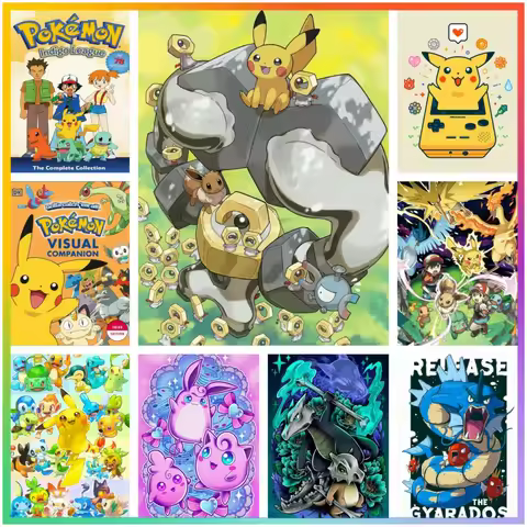 Pokemon Cute Cartoon Anime Japanese Diamond Painting Full Drill Cross Stitch Element 5D DIY Art Mosa