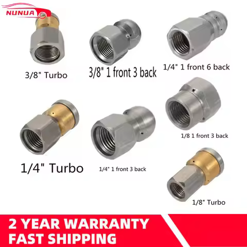 Car & Home Pipe Clean Machine Sewer Jetter Rotary Nozzle 4000 PSI G3/8" G1/8" G1/4" G1/8" Pressure D