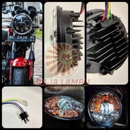 Daymaker MOTORCYCLE HEADLIGHT ROUND LED HARLEY HEADLAMP PREDATOR CB TIGER